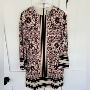 Tuckernuck Black and Cream Floral Long Sleeve Dress